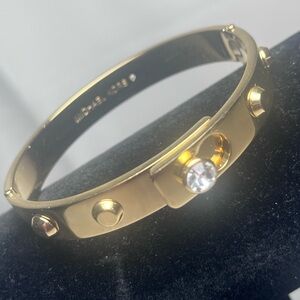 Michael Kors Gold-Tone Bangle with Clear Crystal Accent